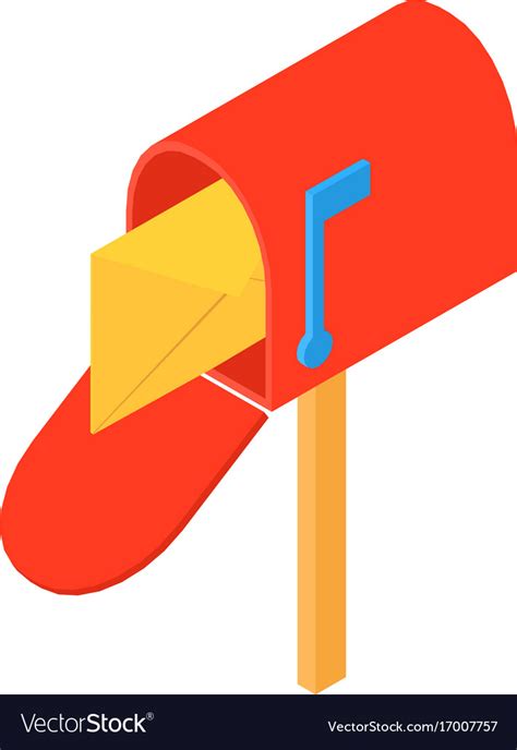 Open Mailbox Icon Isometric 3d Style Royalty Free Vector