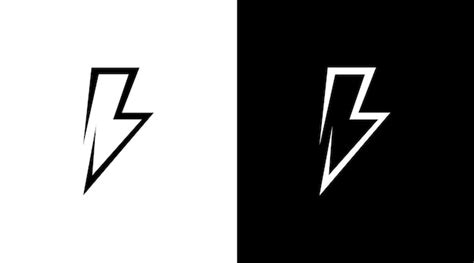 Premium Vector Lightning Thunder Logo Vector B Monogram Letter Black