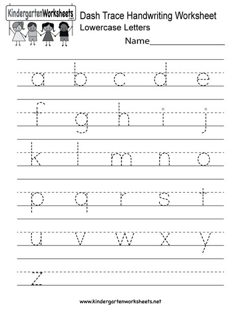 Writing cursive sentences worksheets free and printable from. Dash Trace Handwriting Worksheet - Free Kindergarten ...