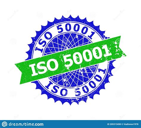 Iso 50001 Bicolor Rosette Rubber Seal Stock Illustration Illustration