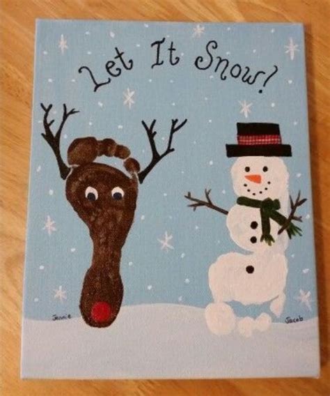Christmas Footprint Crafts For Kids Reindeer Snowmen Christmas Bell