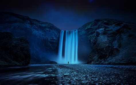 Skógafoss Waterfall Fonds Décran Hd Et Images