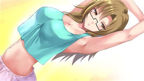 Wallpaper Ilustrasi Rambut Panjang Gadis Anime Si Rambut Coklat Kacamata Gambar Kartun