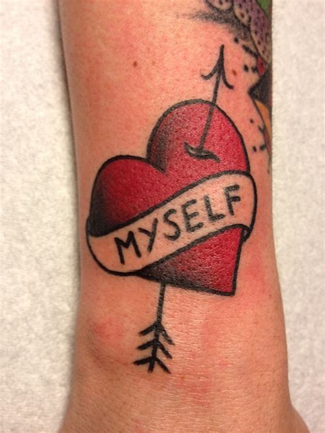 Love Yourself By Okvlt Heart Tattoo Designs Heart Arrow