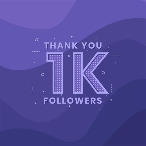Premium Vector Thank You 1k Followers Greeting Card Template For