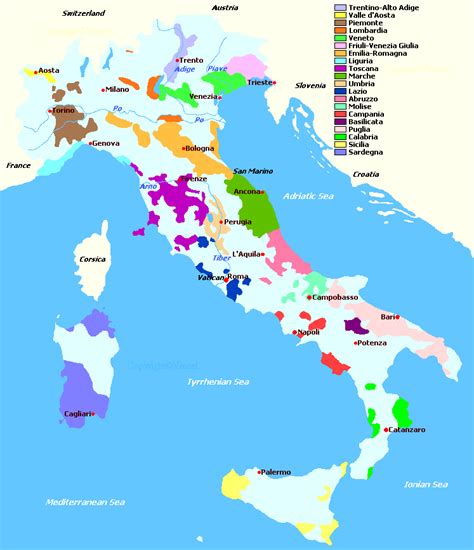 Italy Map Regions Regions And Provinces Italian Wine Central At