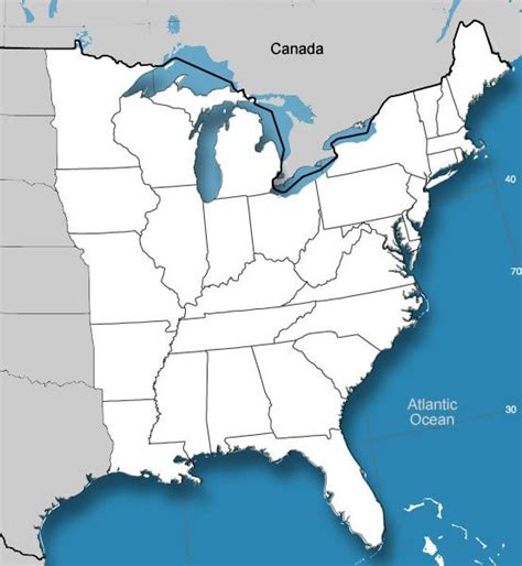 Eastern Us Map Blank