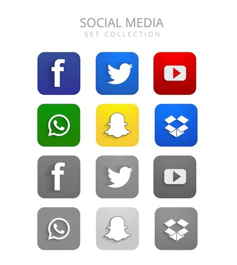 Free Vector Beautiful Colorful Social Media Icons Set Vector