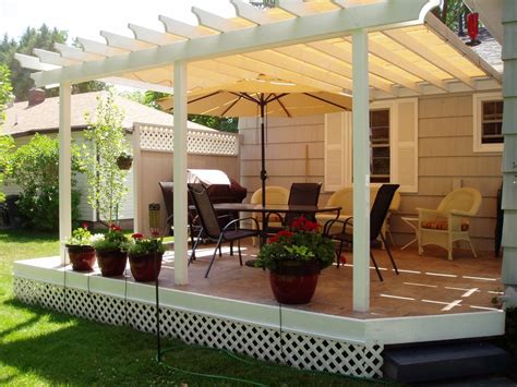 Make a freestanding canopy with 4 poles, or use a wall and 2 poles to support your canopy. Pergola With Canopy Ideas — Rickyhil Outdoor Ideas