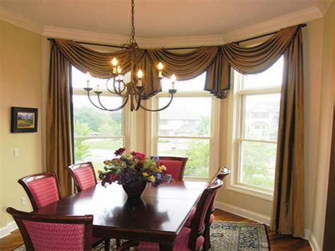 Pirouette ® window shadings, for instance, are designed with soft, horizontal fabric vanes attached to a single sheer backing. bay wall window curtain idea | Dining room curtains ...