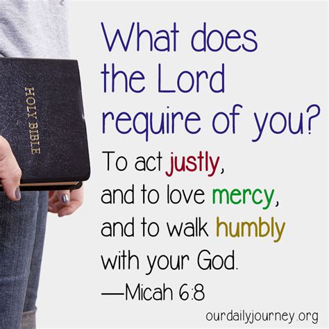 What Does The Lord Require Of You Our Daily Journey