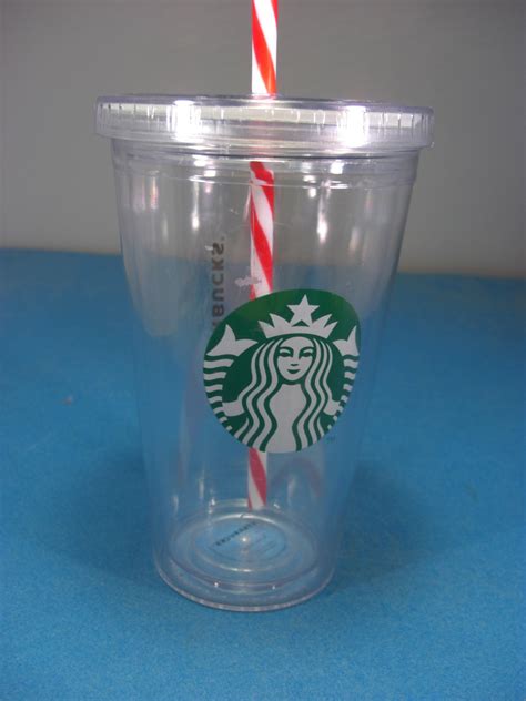 Starbucks Clear Ice Cold Grande Tumbler Oz Red Straw