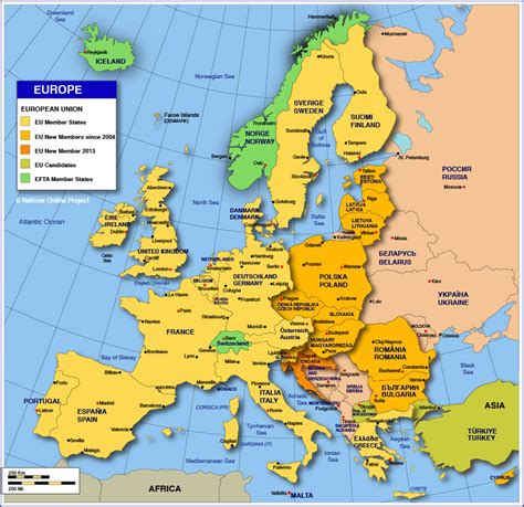 This page has a map of europe. Map of States of the European Union - Nations Online Project