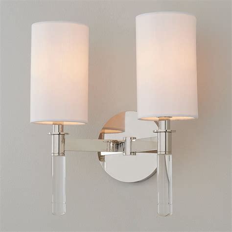 Elegant Crystal Stem Double Wall Sconce Double Wall Sconce Bath Wall