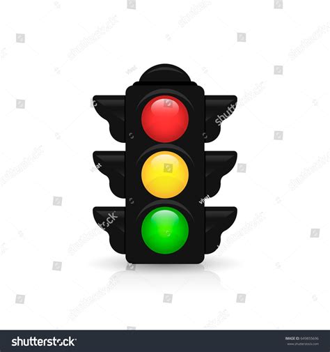 Traffic Light Reflection Shadow On White Stock Vector Royalty Free