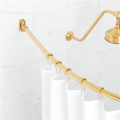 Signature Hardware 466758 60 Curved Brass In 2022 Shower Curtain Rods Gold