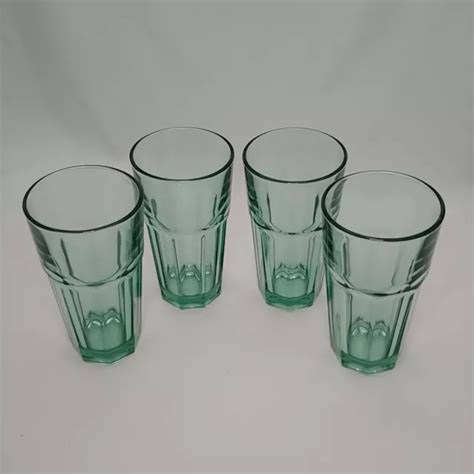 libbey vintage gibraltar spanish green 16 oz tumblers glasses set of 4 read 55 08 picclick