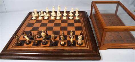 Sold Price Vintage Carved Ivory And Inlaid Board Chess Set Invalid