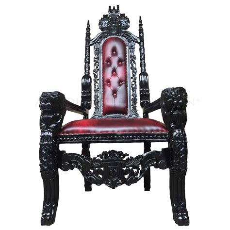 Gothic Black Lion King Throne Chair Antique Reproduction Shop