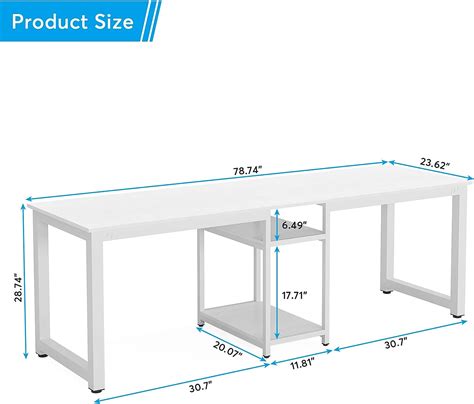 Tribesigns 78 Inches Computer Desk Extra Large Two Person Office De