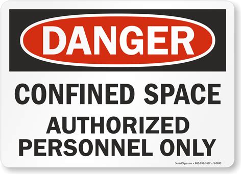 Confined Space Authorized Personnel Sign Sku S 0693
