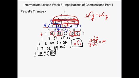 Application Of Combinations Pascals Triangle Youtube