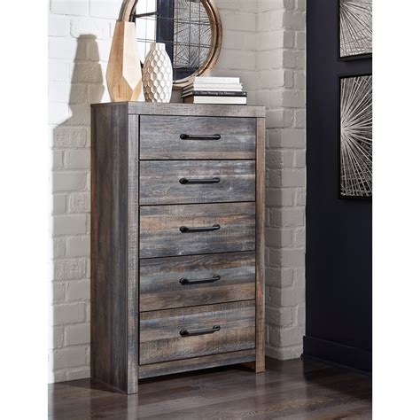 Signature Design By Ashley Drystan Rustic 5 Drawer Chest Royal