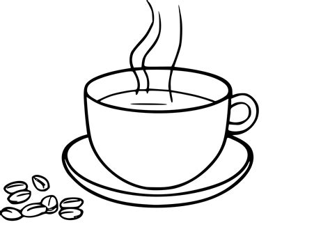 Coffee Cup Coloring Page To Print And Color