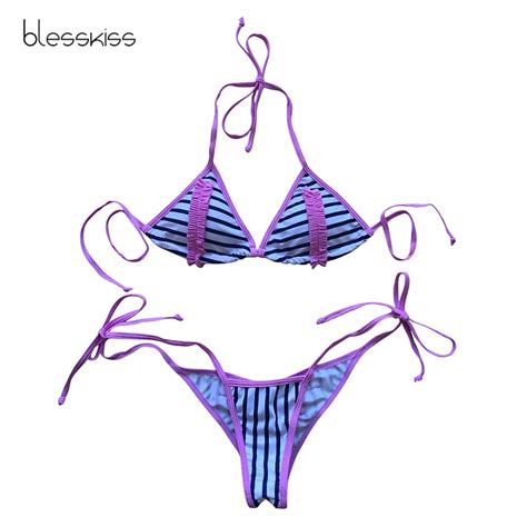 Blesskiss Sexy Micro Bikini Swimwear Mini Triangle Bottom Women