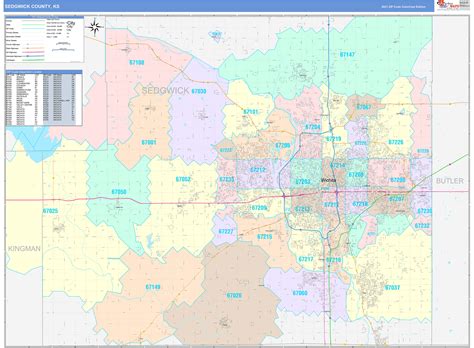 Sedgwick County Ks Wall Map Color Cast Style By Marketmaps