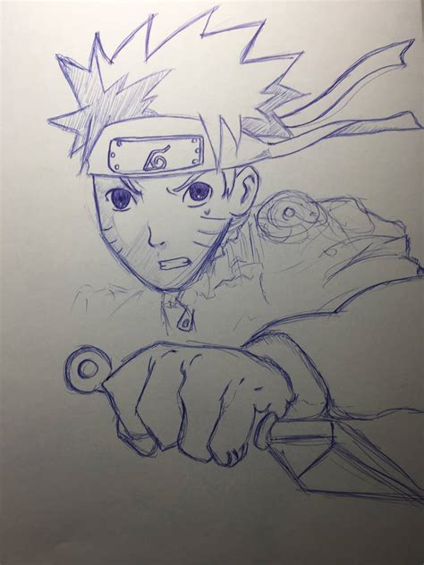 Naruto Uzumaki Ballpoint Pen Art By Flashstep111 On Deviantart