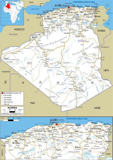 Detailed Clear Large Road Map Of Algeria Ezilon Maps