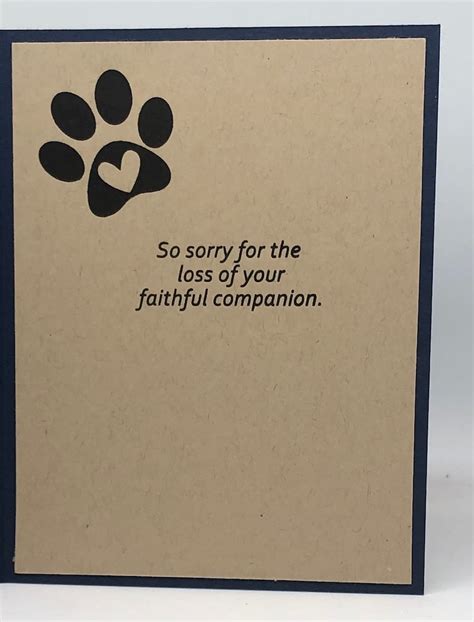 Dog Sympathy Card Sorry For Your Loss Loss Of Your Faithful Etsy