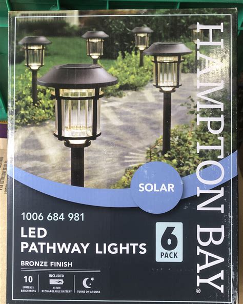 Hampton Bay Low Voltage Black Integrated LED Path Lights SOLAR 6 Pack