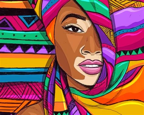 Colorful African Woman Paint By Number Num Paint Kit