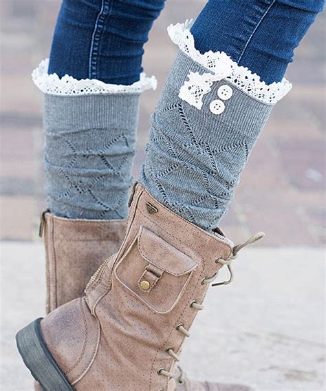look at this gray lace trim knee socks on zulily today knee socks bearpaw boots fall 2017