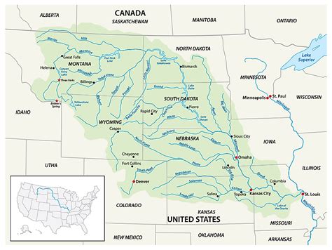 Political Map Of Missouri River