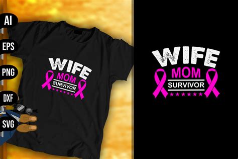 wife mom survivor breast cancer graphic by vecstockdesign · creative fabrica