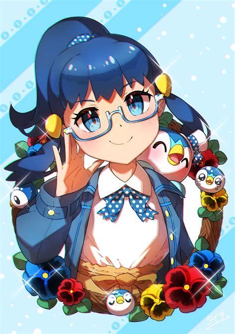 Safebooru 1girl Absurdres Adjusting Eyewear Bangs Bespectacled Blue Framed Eyewear Blue