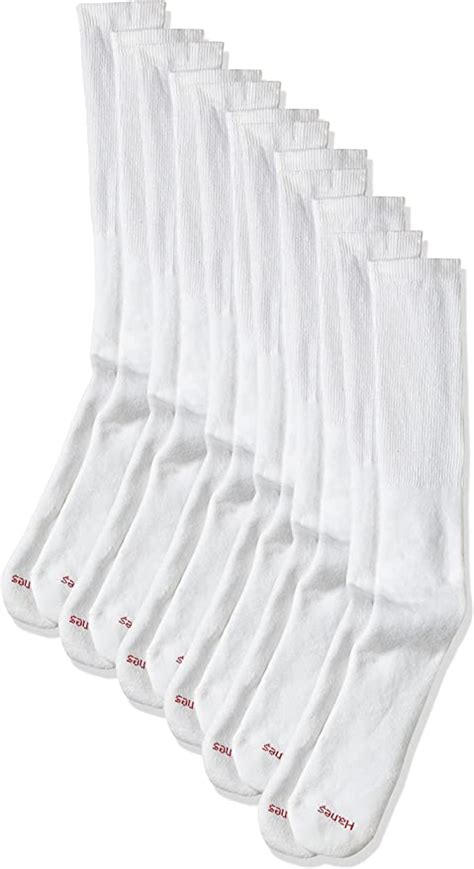 Hanes Men S Pack Ultimate Over The Calf Tube Socks White Size Amazon Ca Clothing