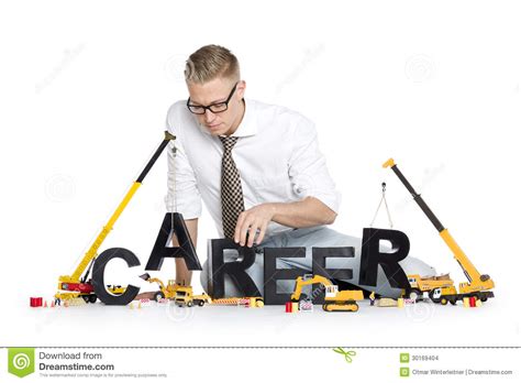 Career Start Up Businessman Building Career Word Stock Photo Image