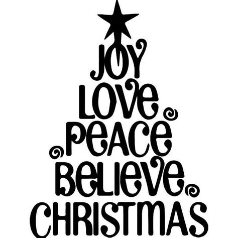 Joy Love Peace Christmas Tree Vinyl Sticker