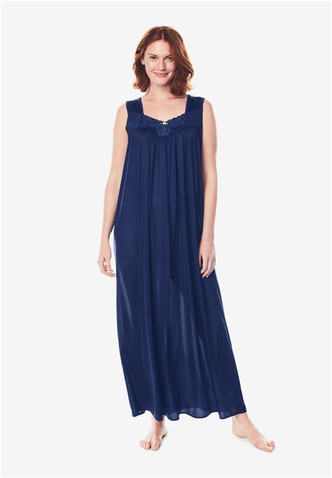 Long Tricot Knit Nightgown By Only Necessities® Plus Size Nightgowns