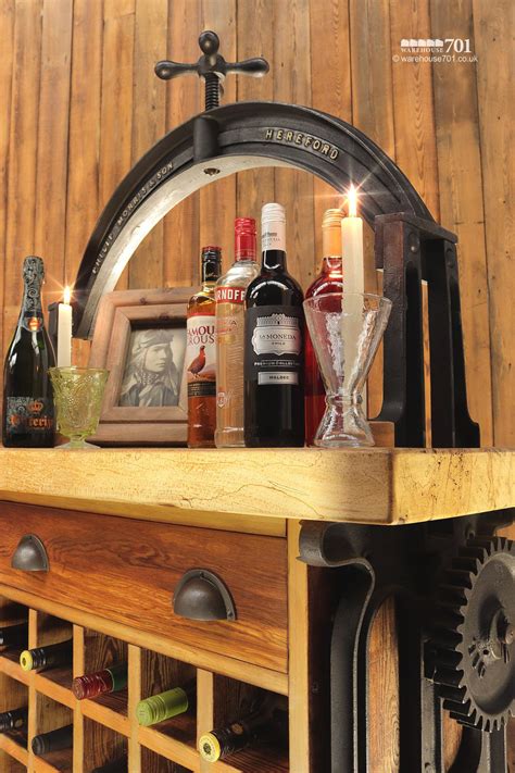 Complete with a set of original fireplace tiles. Reclaimed Cast Iron and Beech 'Bacchus' Wine Station