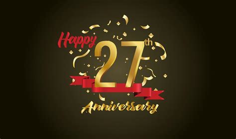 Anniversary Celebration Background With The 27th Number In Gold And