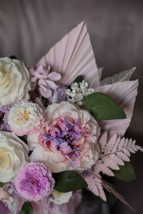 A Mix Of Pink Peonies With Purple And Pink Roses Bouquet Of Tenders Peonies A Girl For Mother