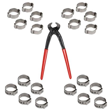 Vapor Guard Crimp Style 38 And 516 Hose Clamp Kit With Pliers