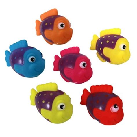 Colorful 2 Rubber Tropical Fish Squirt Toys Fun For Babies And Young