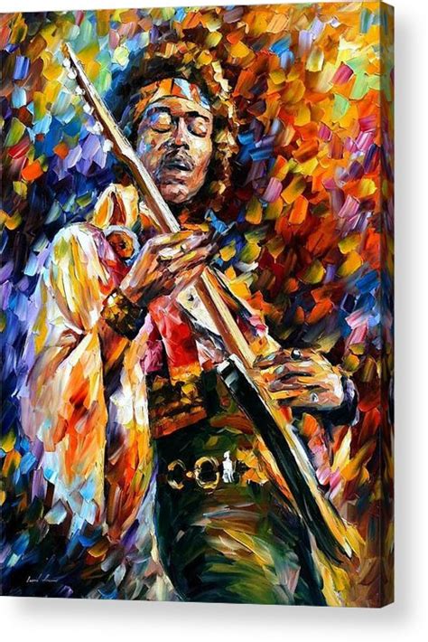 Jimi Hendrix Palette Knife Oil Painting On Canvas By Leonid Afremov
