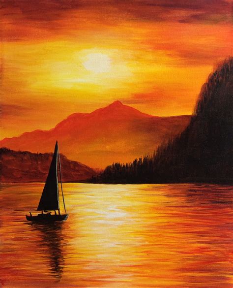 Uncork Your Inner Artist Sunset Painting Landscape Paintings Night